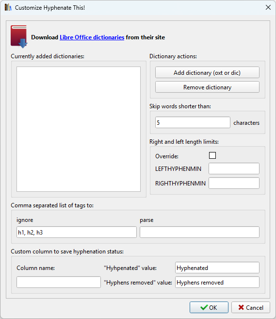 Hyphenate This! Ayarlar